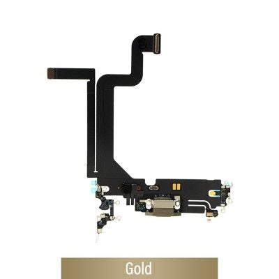Charging Port for iPhone 14 Pro Max (Purple)-Gold Charging Port for iPhone 14 Pro Max (Purple)-Gold